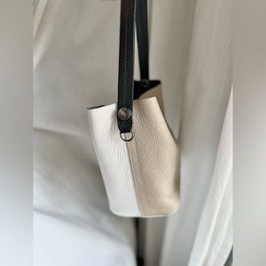 BOTKIER Two-Tone Colorblock Leather Bucket Bag